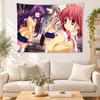Clannad Anime Girl Wall Tapestry Classic School Uniform Characters Print Wall Hanging Cloth for Dorm Bedroom Aesthetic Room Deco