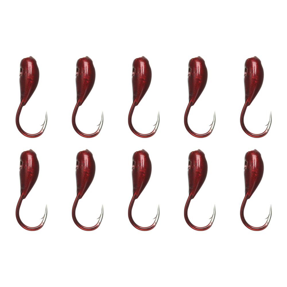 1/10/20Pcs Lifelike Lead Overturned Fishing Hooks Fishing Tackle Lure Bait Red Worm