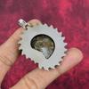 Ammonite Fossil 925 Solid Sterling Silver Pendant, Handmade Gemstone Jewelry Pendant For Memorial Day