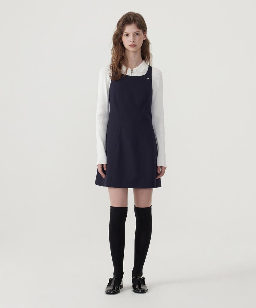 Covernat Woman Pinafore Mini Dress Navy
