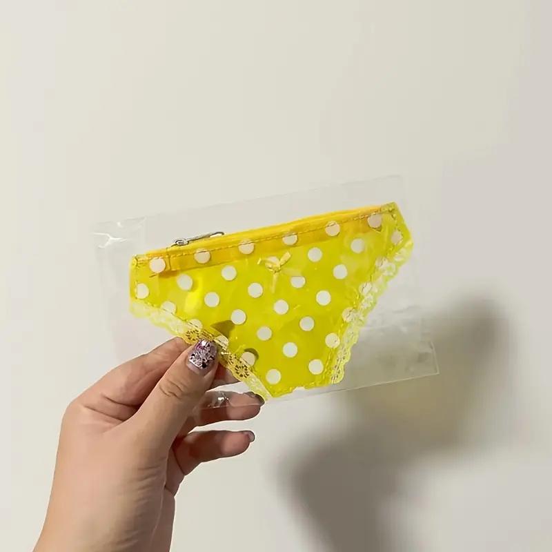 Cute Lace Coin Purse Pvc Panties-Shaped Mini Storage Bag With Zipper Strawberry Makeup Bag Great Party Gift Birthday Present
