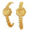 Sand Gold Flower Leaf Bracelet: New Chinese Style, Light Luxury, Women’s Hollow Design with Long-lasting Color Retention for a High-end Feel.