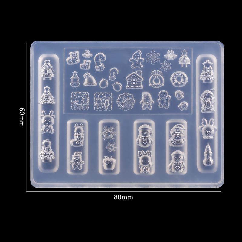 Om de Zăpadă de Crăciun Brad de Crăciun Matriță 3D pentru Unghii Fulgi de Nea Oameni de Zăpadă Decorațiuni Unghii Design DIY Silicon Manichiură Matriță Nail Art