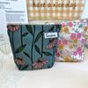 Women's Cosmetic Bag Small Vintage Purple Flowers Cosmetics Lipstick Storage Bag Coin Purse Card Sanitary Napkin  Holder Case