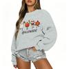 Women's Casual Long Sleeve Christmas Print Round Neck Top for Holiday Festive Wear