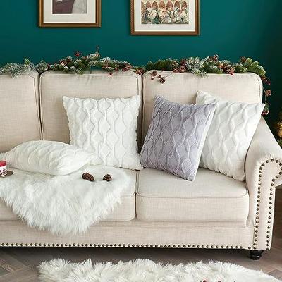 Sofa Pillowcase Ins Style Nordic Style Solid Color Light Luxury Plush Home Fabric Pillowcase