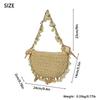Yogodlns Borsa da Donna Bohémienne in Paglia Perle Conchiglia Borse Intrecciate a Mano Intrecciata a Mano Conchiglia Stella Marina Borsa da Spiaggia Rattan Mezza Luna Borse a Spalla
