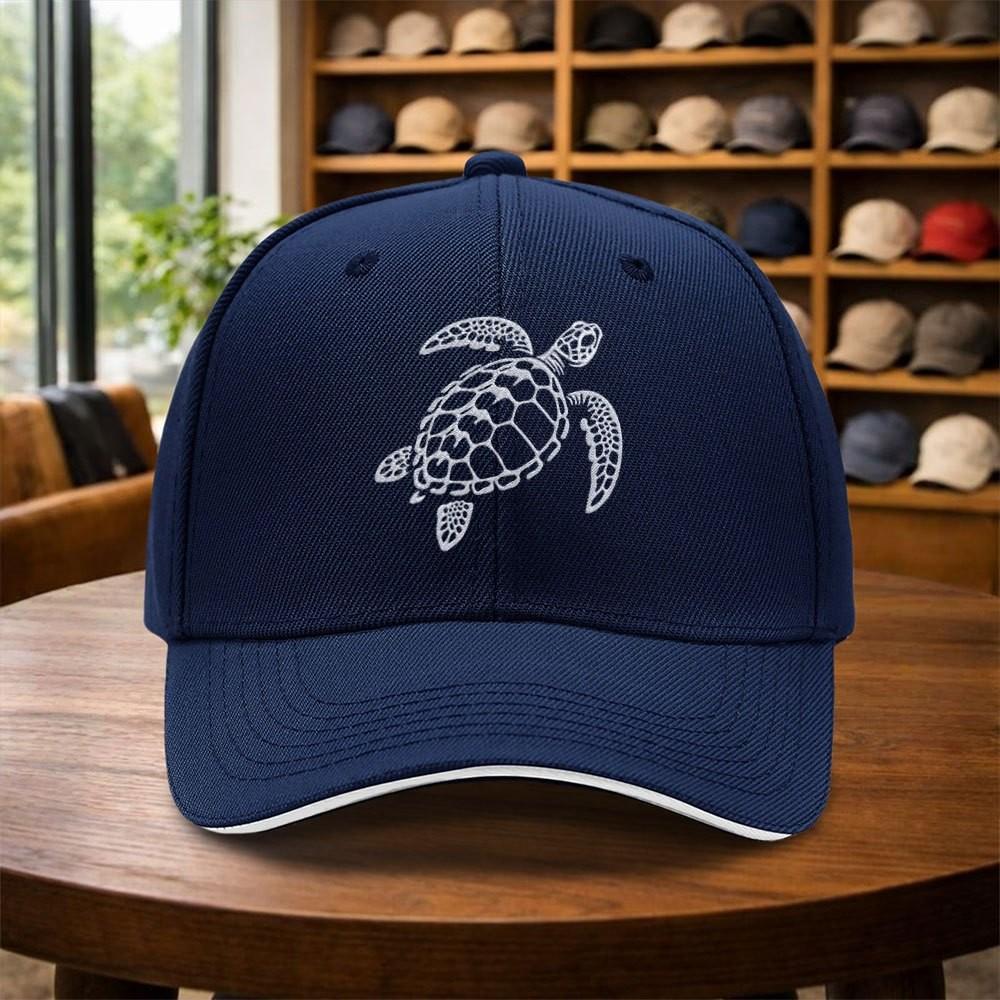 Sea Turtle Graphic Baseball Cap Adjustable Unisex Printed Outdoor Curved Brim Hat