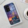 Simpson Night View Phone Case For Samsung S26 S25 Edge Ultra 23 22 21 20 Ultra Plus S24 Fe Glass Cover