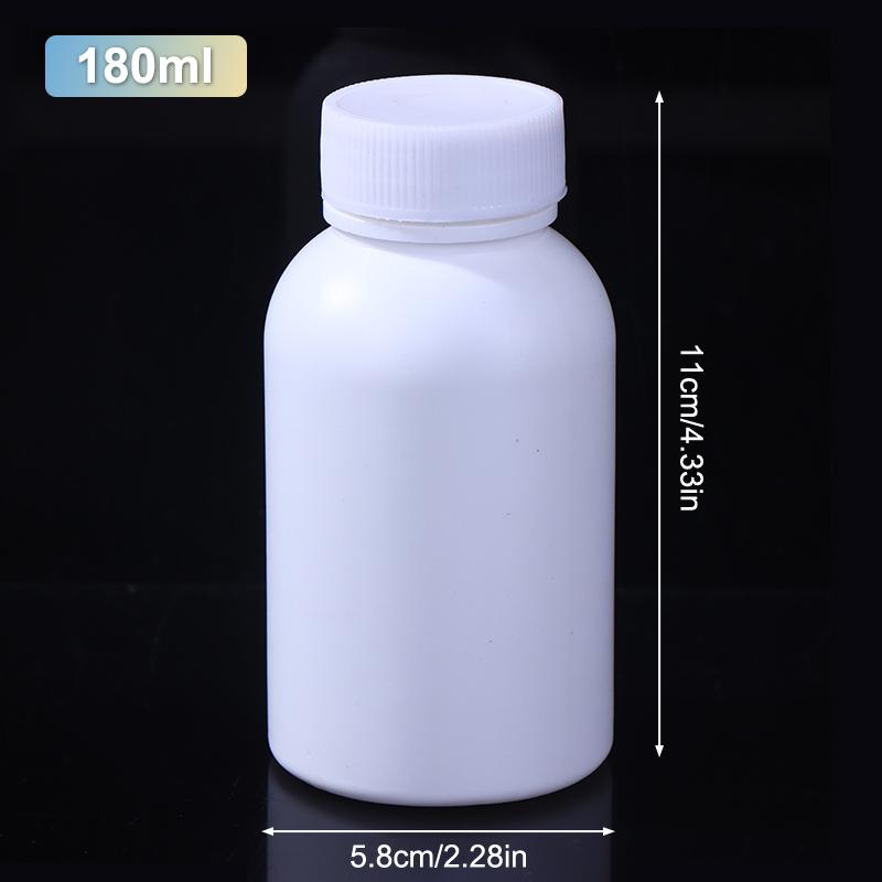 15-180ml Plastová Láhev Bílá Lékovka se Šroubovacím Víčkem Potravinářský PE Úložný Balicí Kontejner Krabička na Pilulky Pouzdro Držák