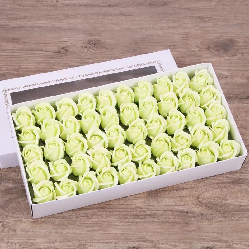 50pcs Two Layer Soap Flower Rose Big Flower Head Thickened Packaging Bouquet Material Simulation Flower Valentine's Day Gift Box