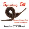 Bimoo 8"~9" Ny Magnum Dragon Tail Dobbel Farge Blandet Myk Syntetisk Chenille Saltvannsfiske Flue lokke Agnfisk bindemateriell