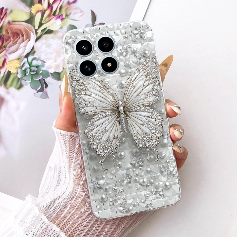 For Xiaomi Poco F8 Pro Ultra Case Stylish Butterfly Painted Cover Soft Silicone Case For Xiaomi Poco F8 Ultra PocoF8 Pro 5G Bags