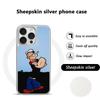 P-po-peyeS Classic Anime Poster Pattern Phone Case for iPhone 16 15 14 13 12 11 Pro Max Sheepskin Silver-edged Protective Case