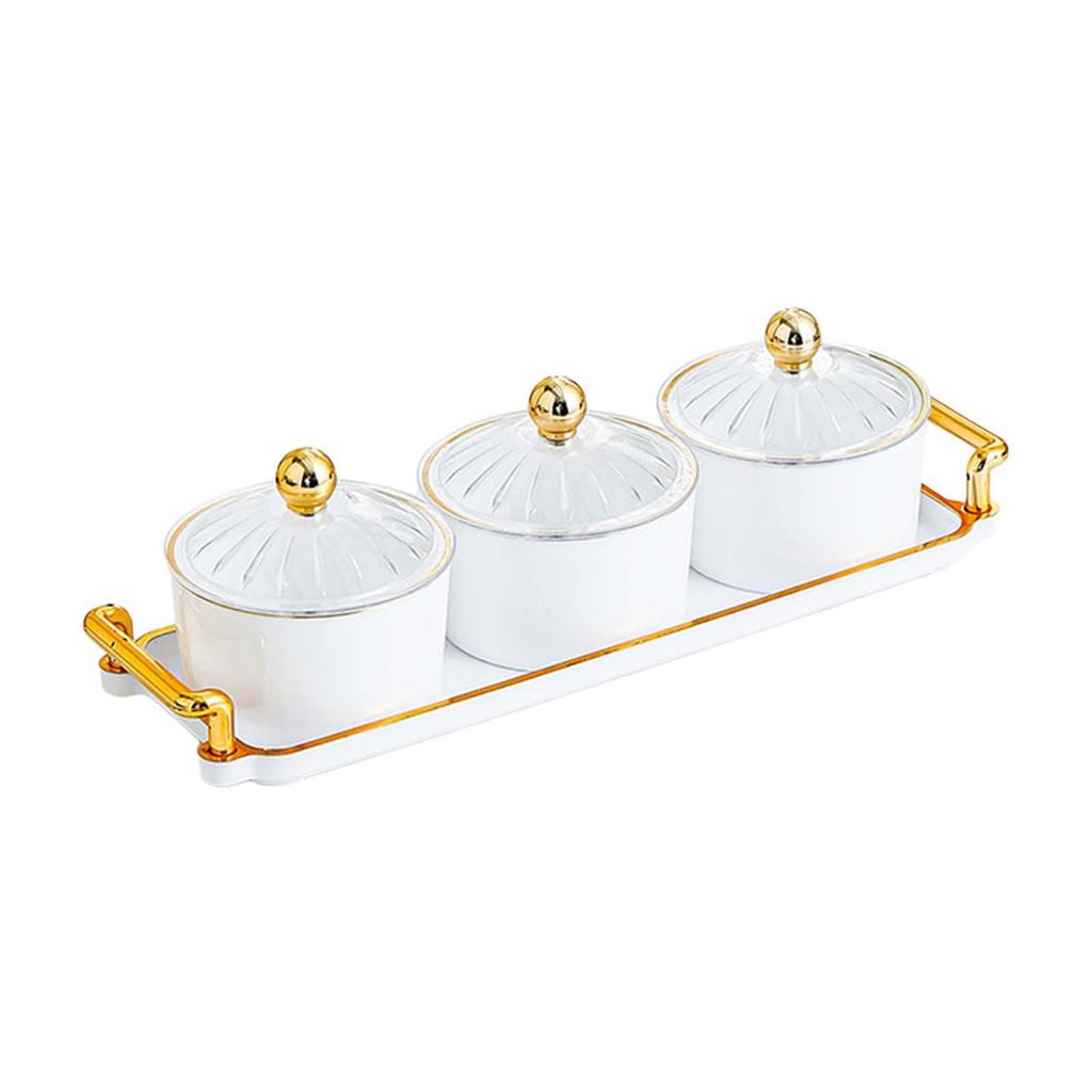 Dessert-Trennteller mit Deckel, Aufbewahrungsbehälter, unterteilte Snack-Servierschalen für Vorspeisen, Home-Party, süße Kekse, Nüsse