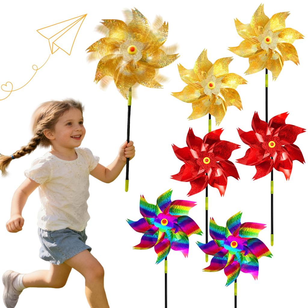 2pcs Bird- Windmill — -Reflective Children's Toy & Outdoor Bird Deterrent For Balconies And Gardens (7- Windmill)