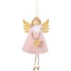 Toyvian 4PCS Christmas Ornaments Hanging Doll Adorable Plush Angel Shape Doll Adornment Christmas Tree Decoration Gift Toy for Xmas Party
