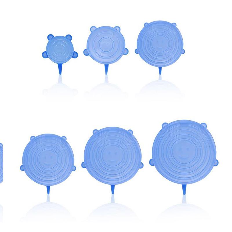 

6 шт. Силиконовые эластичные крышки для хранения свежести пищевого класса, многоразовые оберточные крышки для холодильника, микроволновой печи, герметичные крышки, кухонные аксессуары