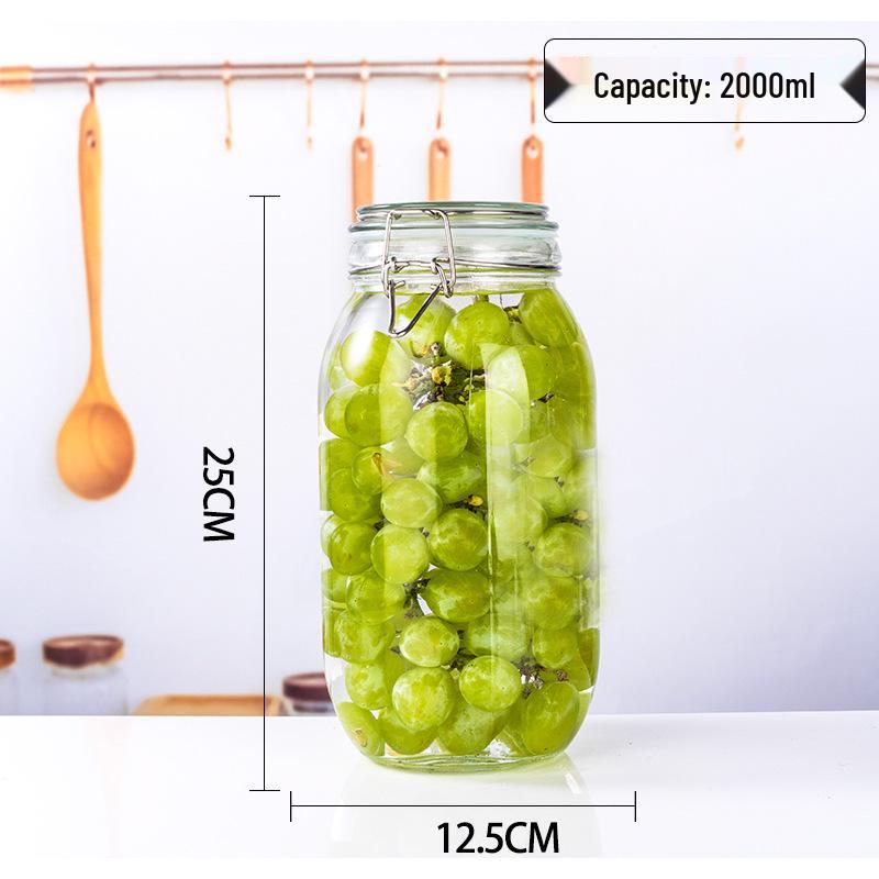 Glass Sealing Jar with Stainless Steel Buckle for Food Storage - Ideal for Tea, Grains, and Cereals In the Kitchen