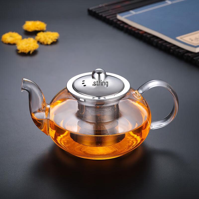 ZISIZ 1200ml High-Temperature Glass Teapot with Steel Filter