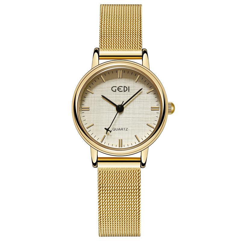 Steel Belt Watch Women S Niche Cloth Pattern Surface Belt Quartz Watch Fashion Aircraft Second Hand Mesh Belt Watch
