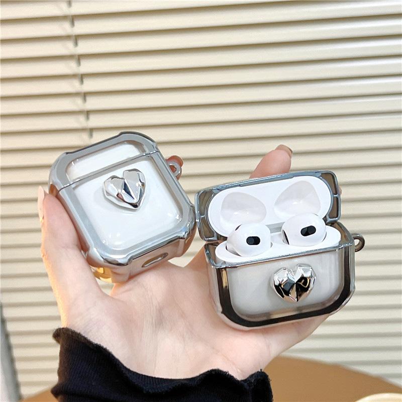 Cutting Love for AirPods Pro1 Apple Bluetooth Wireless Headset Cover 1/1/1 Generation Electroplating Tpu Pendant
