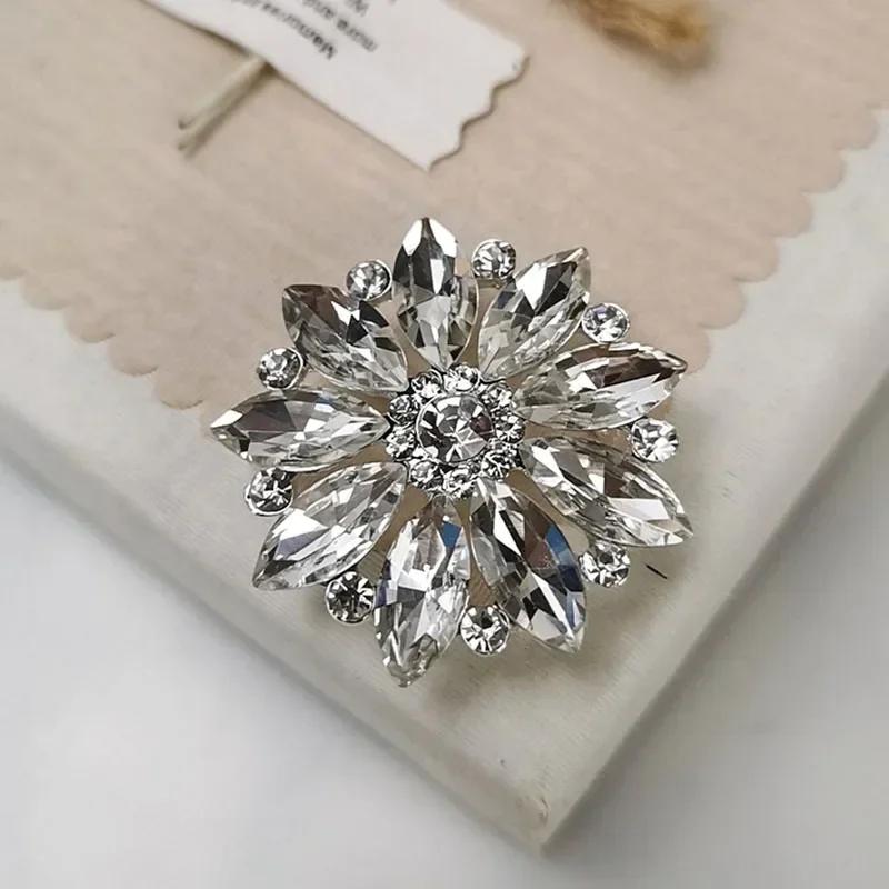 

1Pcs High-grade Rhinestone Button Ladies Fur Coat Mink Neck Wool Clothes Decorative Sewing Supplies 40mm