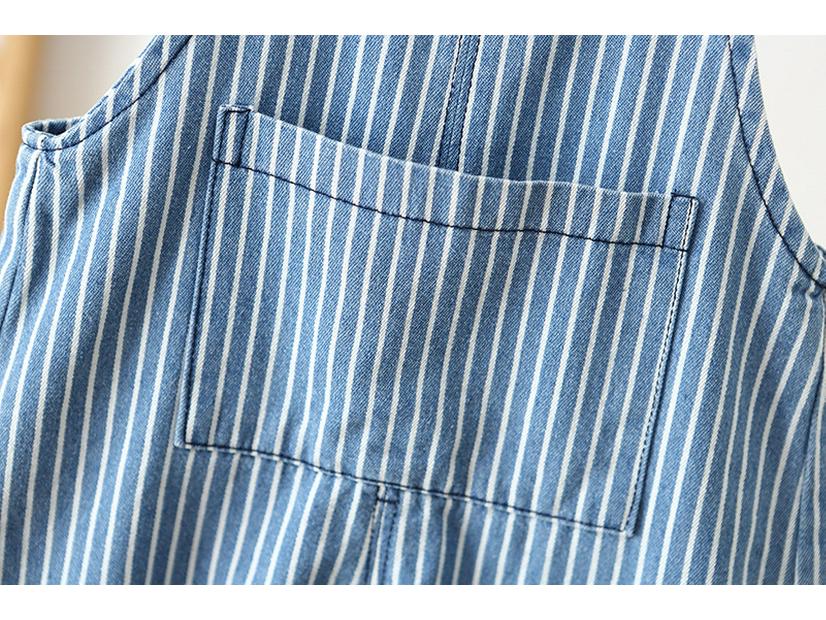 Gestreifte Jeans-Overalls im koreanischen Stil für Babys (Modelljahr 2026) (0-3 Jahre)