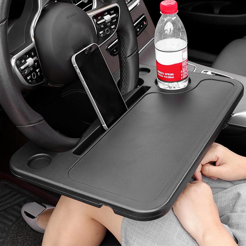 Car Steering Wheel Desk Multi-functional Portable Car Laptop Table Food Steering Wheel Tray Fits Most Vehicles Steering Wheels