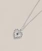 47Bag 925 Silver Natural Blue Diamond Heart Necklace