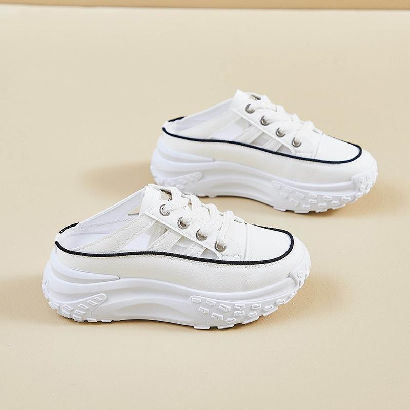 Beige short boots heightened 8CM thick-soled wedge heel high-top women's shoes casual side zipper women's shoes autumn and winter sandals breathable