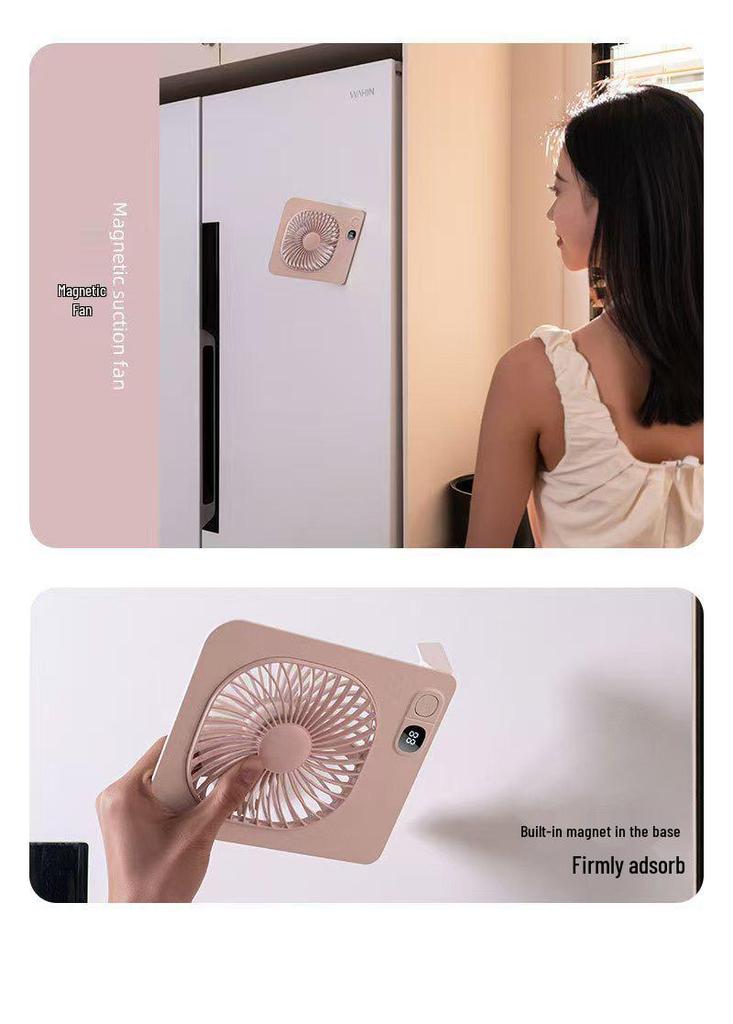 Ultra-thin Magnetic Folding Desktop Fan with USB Charging & Silent Strong Wind