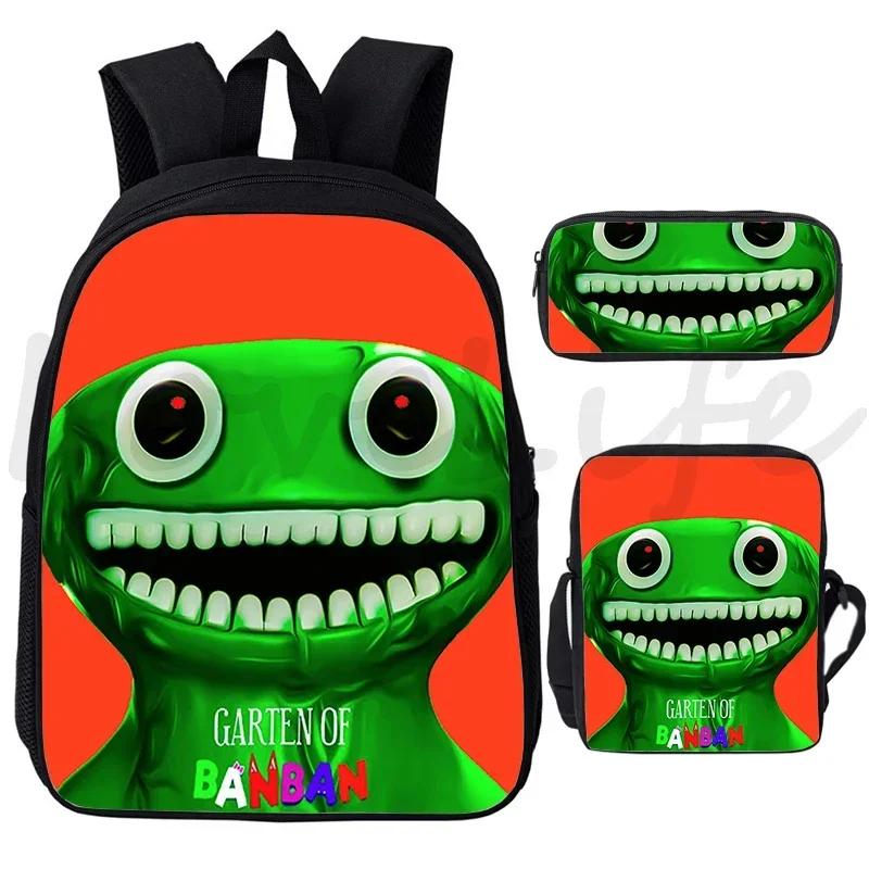 3Pcs/set Garten Of BanBan Backpack Anime Game School Bags Boys Girls Bookbag Cartoon Large Capacity Children Schoolbag Mochila