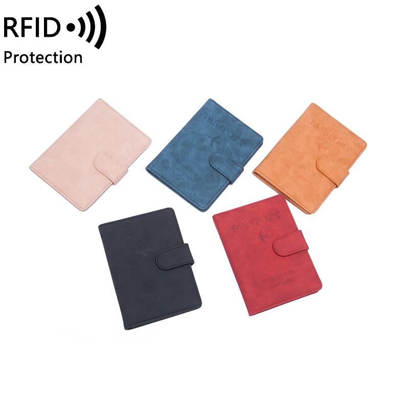 Porte-passeport, étui de protection de voyage en cuir avancé avec protection RFID, adapté pour passeports/cartes de crédit/billets d'avion,
