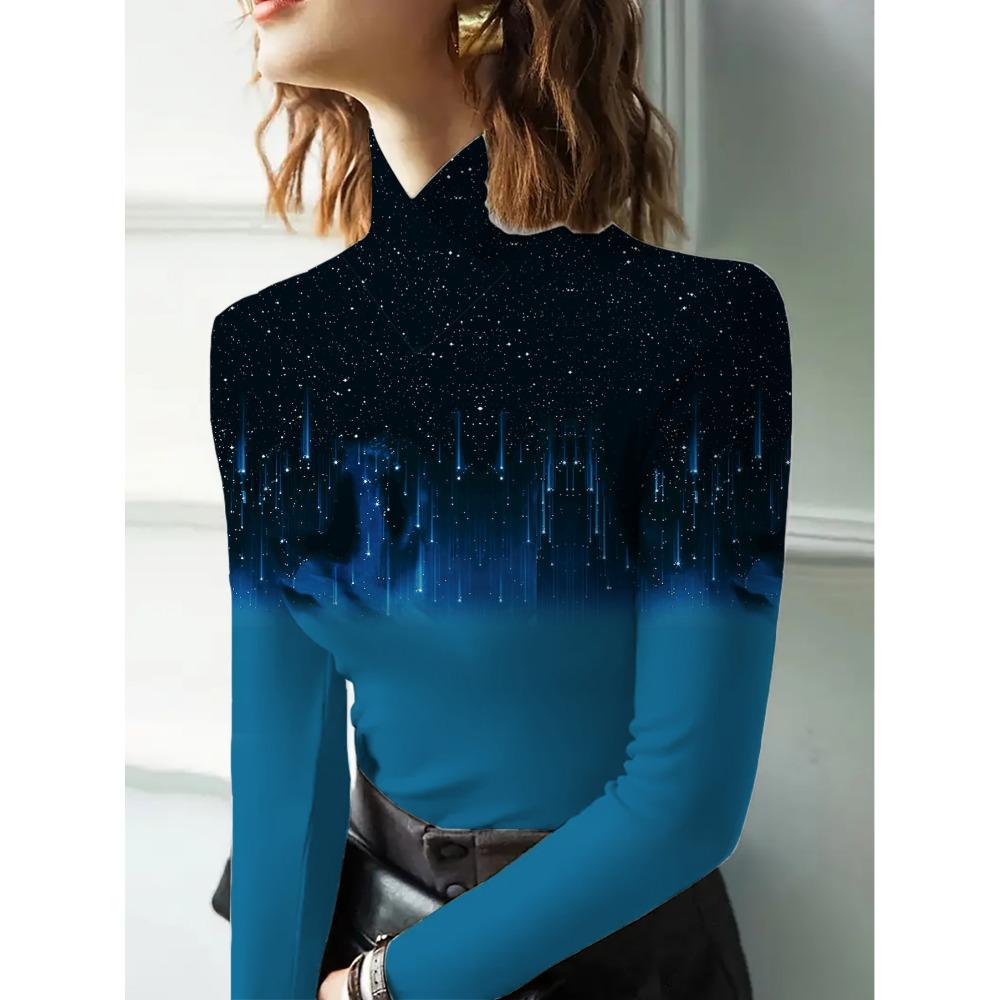 Women's Cheongsam Collar Long-sleeved T-shirt, Suitable for Women, Regular Version, Spring and Autumn Series