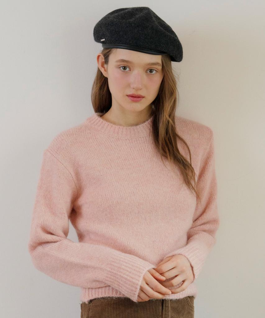 LETTERA Round Neck Alpaca Knit_3Color