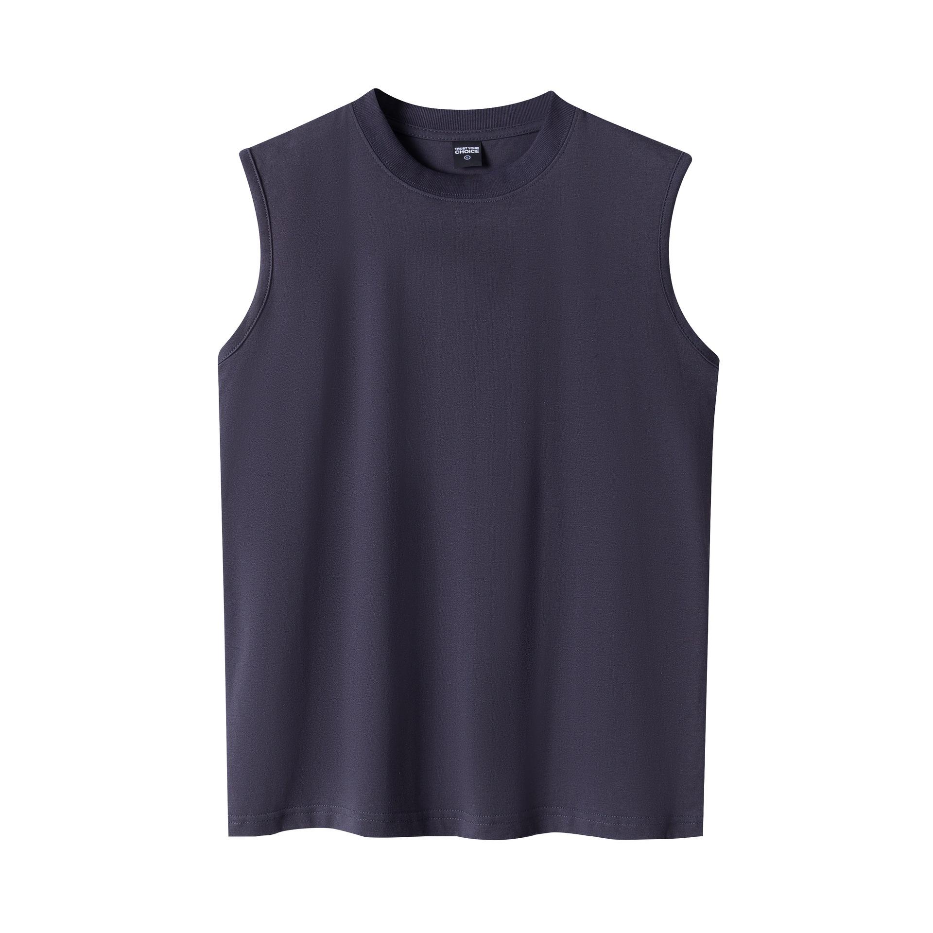 

Майка без рукавов из двойной пряжи гребенного прядения 260 г/м²: Американская командная или классная форма, повседневный однотонный жилет с напечатанным логотипом 2XL