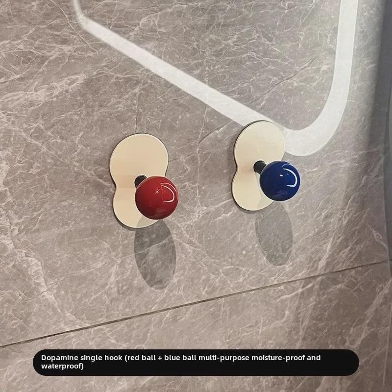 Punch-Free Adhesive Bathroom Towel Hook - Strong, Wall-Mounted, Creative Storage Solution
