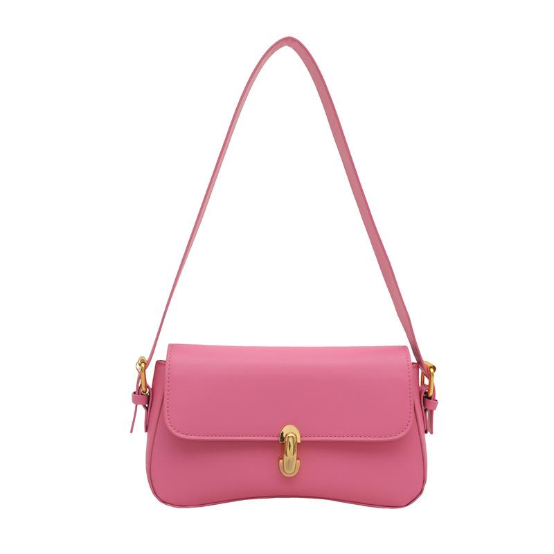 Personality Trend 2025 New Lock Fashion Retro Underarm One Shoulder Portable Underarm Women's Small Square Bag