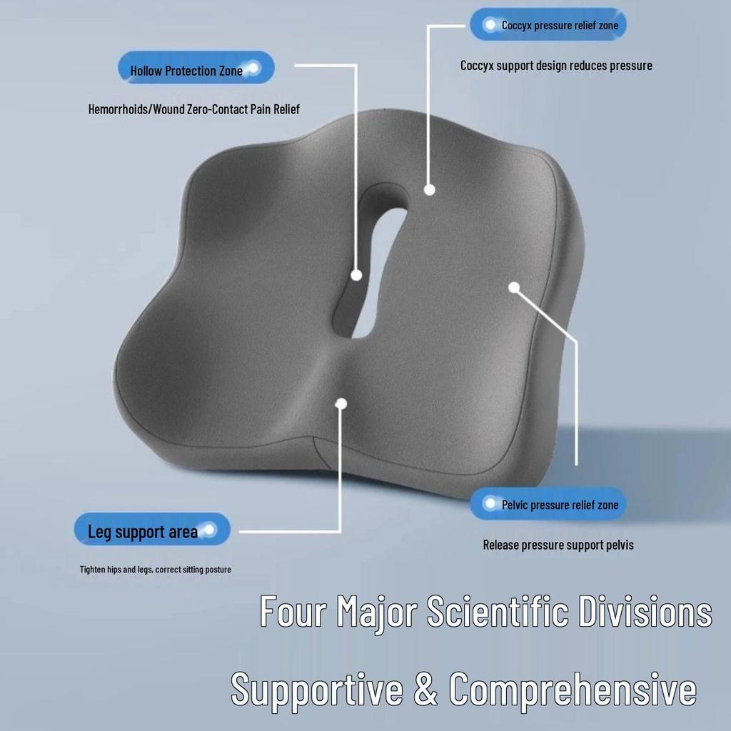 Memory Foam Lumbar Cushion Set: Ergonomic Office Chair and Student Seat Mat