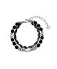 Scalettoblack Urm014 Layered Chain & Stone Bracelet