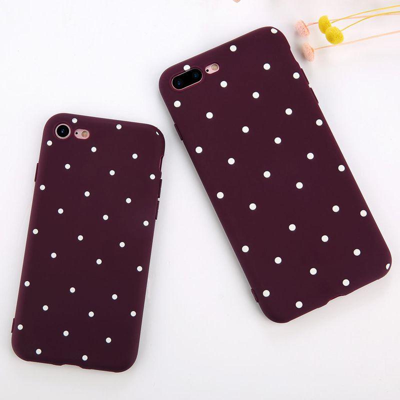 6 For Iphonex 6s 7 8 Plus Slim Shockproof Silicone Polka Dot Soft Tpu Case Cover