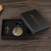 Double Sided Mechanical Pocket Watch Men Hollow Steampunk Skeleton Hand Wind Vintage Pocket & Fob Watch Male Clock Waist Chain