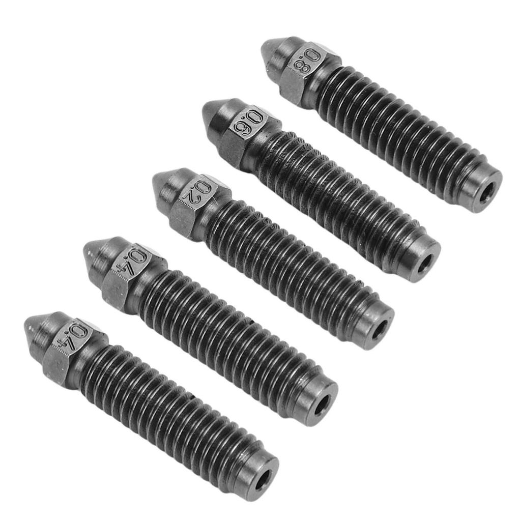 5Pcs 3D Printer Nozzle Set Replacement for Centauri Carbon Hardened Steel M6x27MM 3D Printer Nozzle 0.2MM 0.6MM 0.8MM