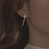 Tassel S925 sterling silver earrings women's long chain personalized earrings niche design advanced cold wind