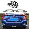 Car Body Detector ABS Chrome Trim Back Tail Rear Fog Light Lamp Frame Stick For Honda Civic 10th 2016 2017 2018