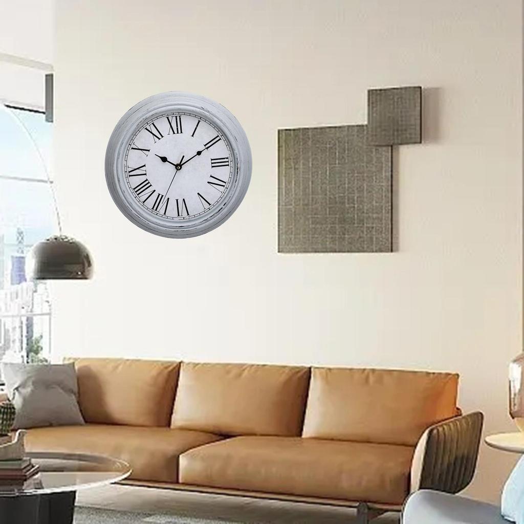 Vintage Wall Clock Battery Operated Decorative Quiet for Bathroom Bedroom