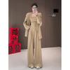 Autumn 2026 New High-end Korean Two-piece Set Niche Suit Jacket Vest Top Wide-leg Pants Set Women