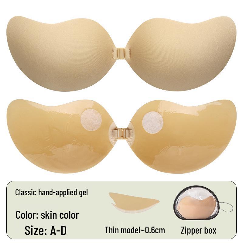 In Stock Seamless Push-Up Strapless Bra with Breathable Anti-Spillage Design and Mango Nipple Covers for Wedding Dresses