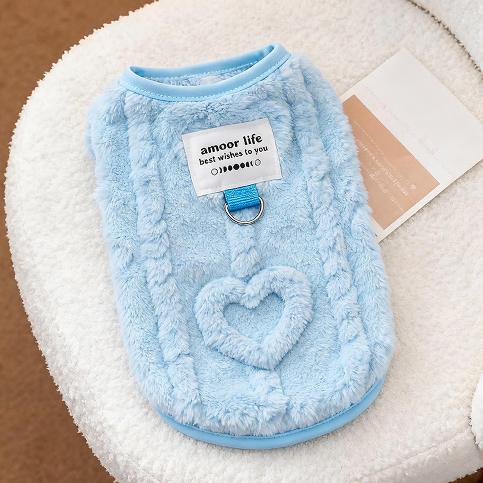 

Fleece Pet Vest Winter For Dog/ - Leashable, Heart Pattern, -Shedding XL